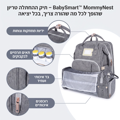 תיק אמא 3-ב-1 – כל מה שצריך לתינוק, מסודר ונגיש במקום אחד
